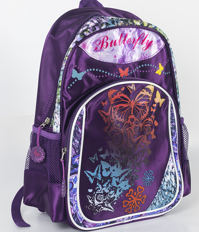 Фиолетовый рюкзак с бабочками