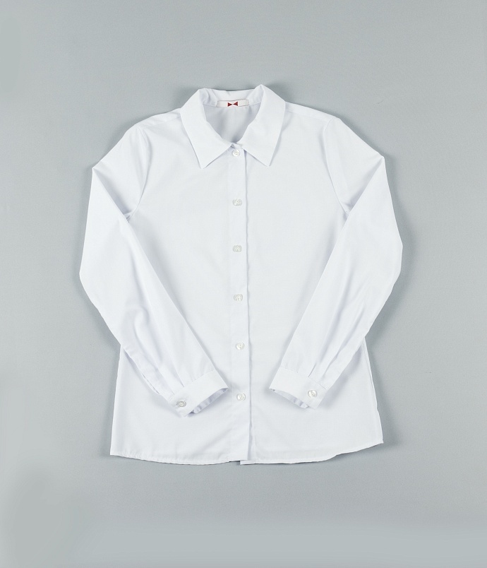 Белая блузка приталенного силуэта