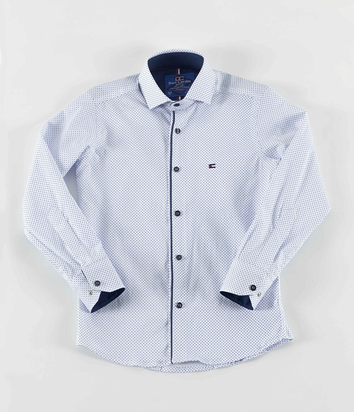 Белая рубашка с принтом на кнопках