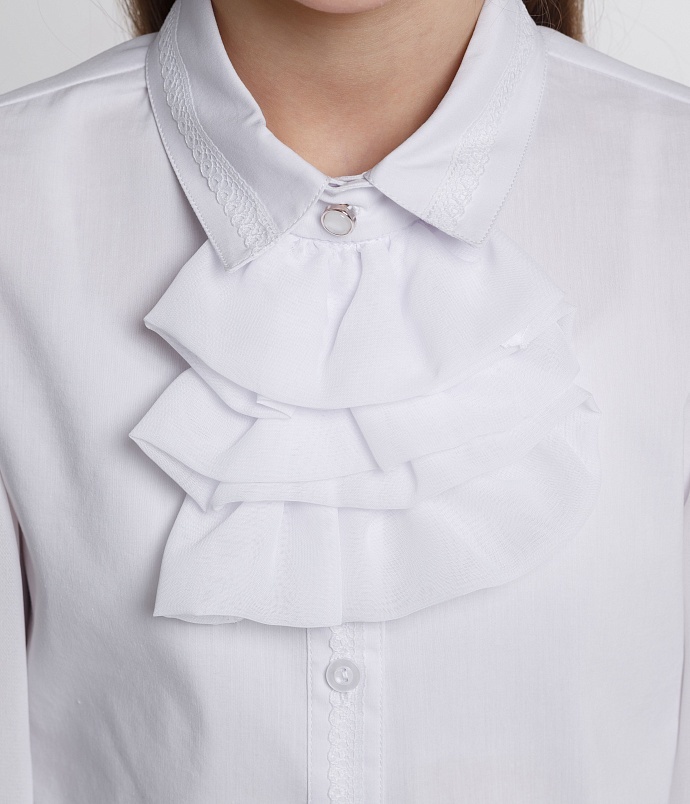 Белая блузка с шифоновыми рукавами