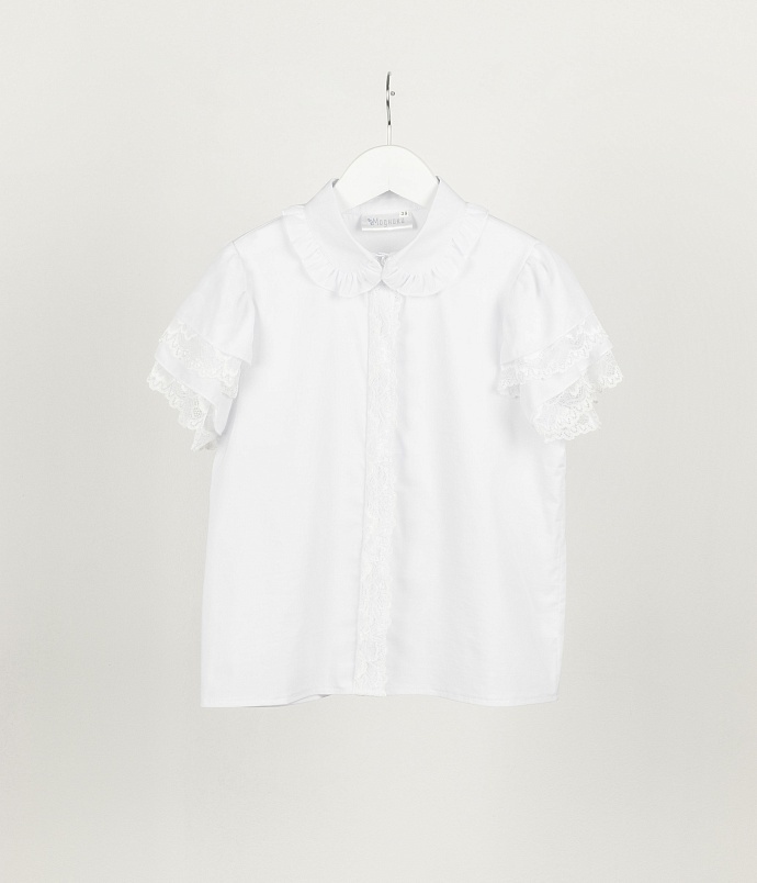 Белая блузка с увеличенной полнотой