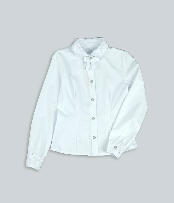 Блузка белая с брошью