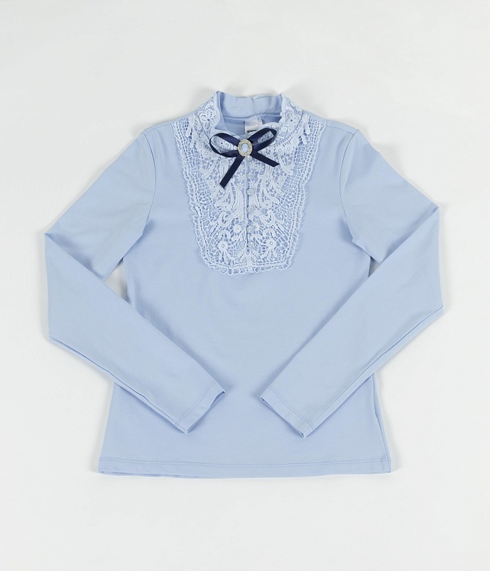Трикотажная голубая блузка