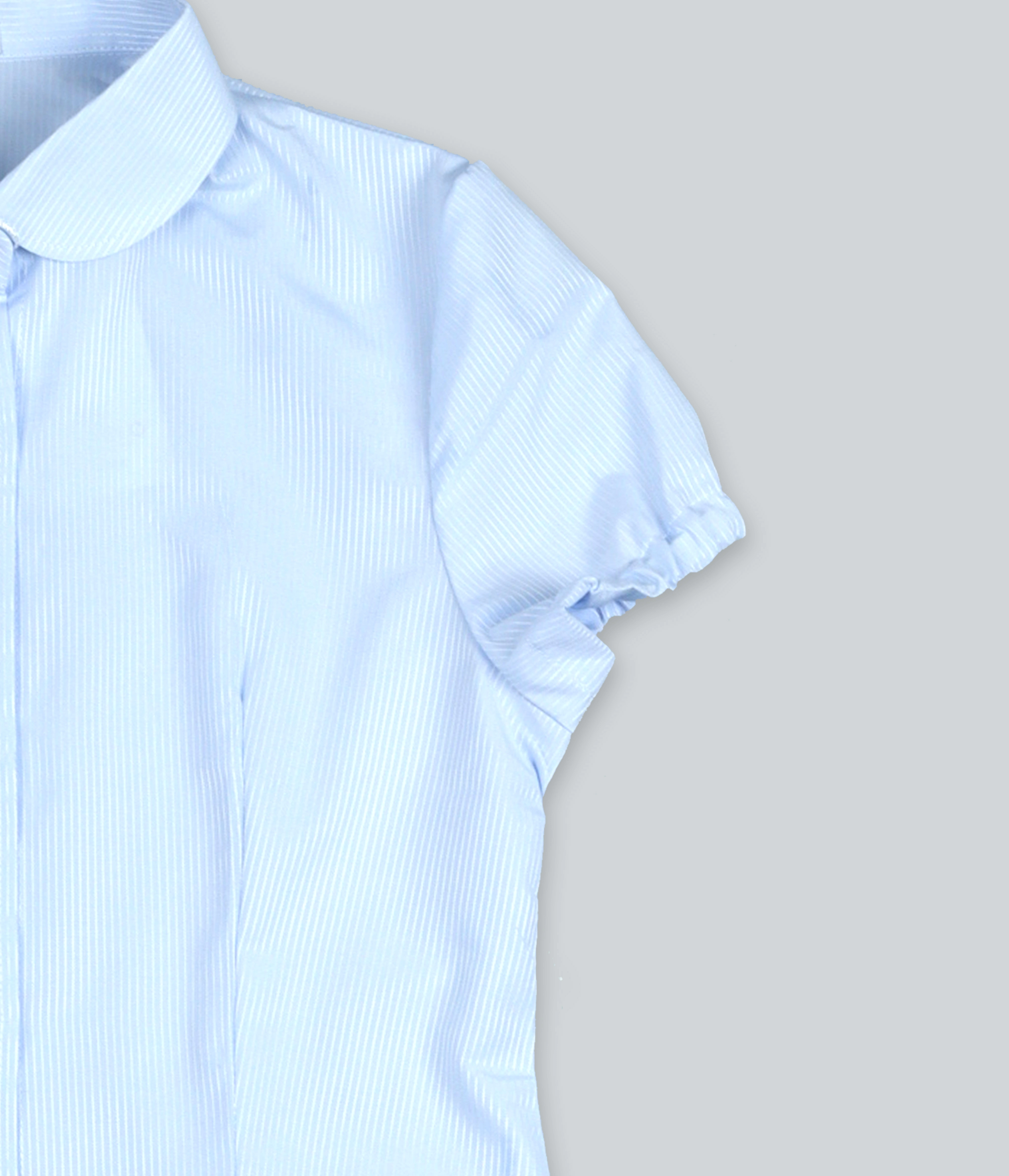 Голубая блузка в полоску с короткими рукавами MILARIO